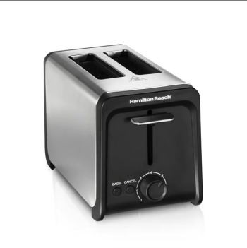 Hamilton Beach 2 Slice Toaster with Wide Slots, Bagel Function, Toast Boost, Stainless Steel, 22997F