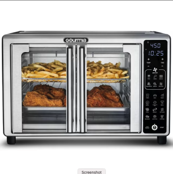 Gourmia French Door 6-Slice Digital Toaster Oven Air Fryer, 19 One-Touch Presets, 24L, Stainless Steel